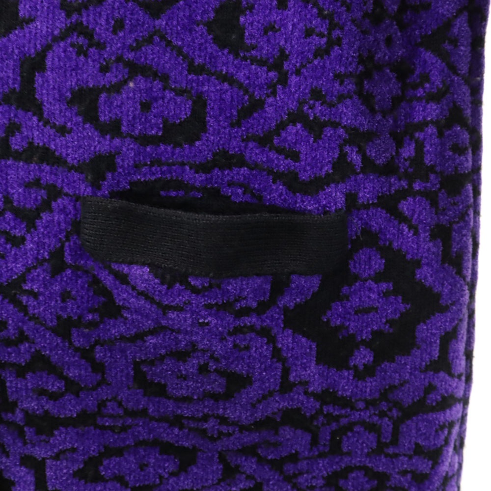 総柄 長袖 ニットカーディガン M パープル レディース 総柄 長袖 ニットカーディガン M パープル レディース