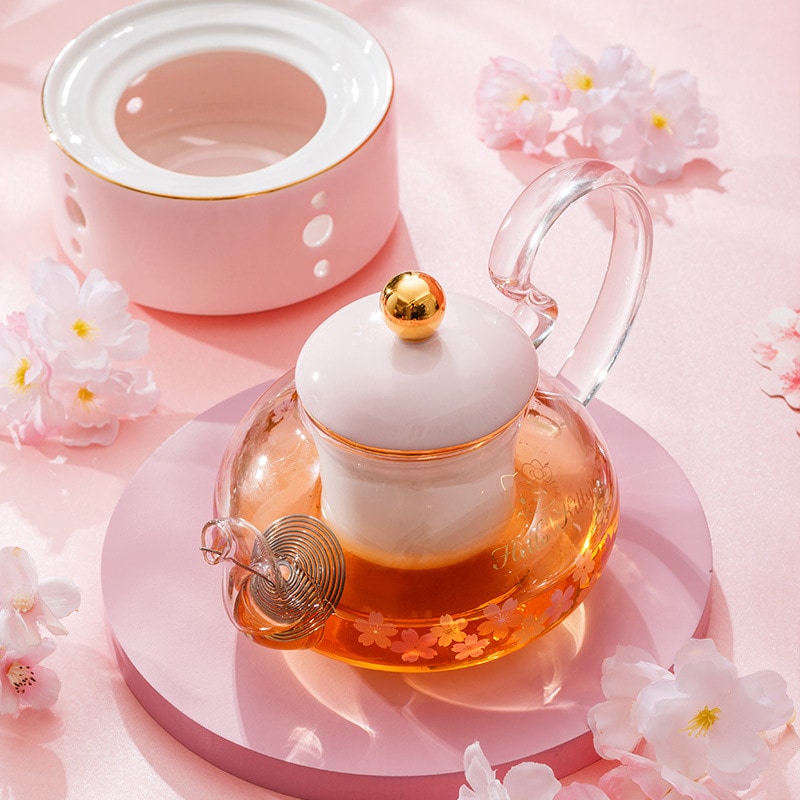 103 サンリオ サクラ ガラス フラワー ティーポット ホーム ヘルシー ティーポット ガールフレンド用