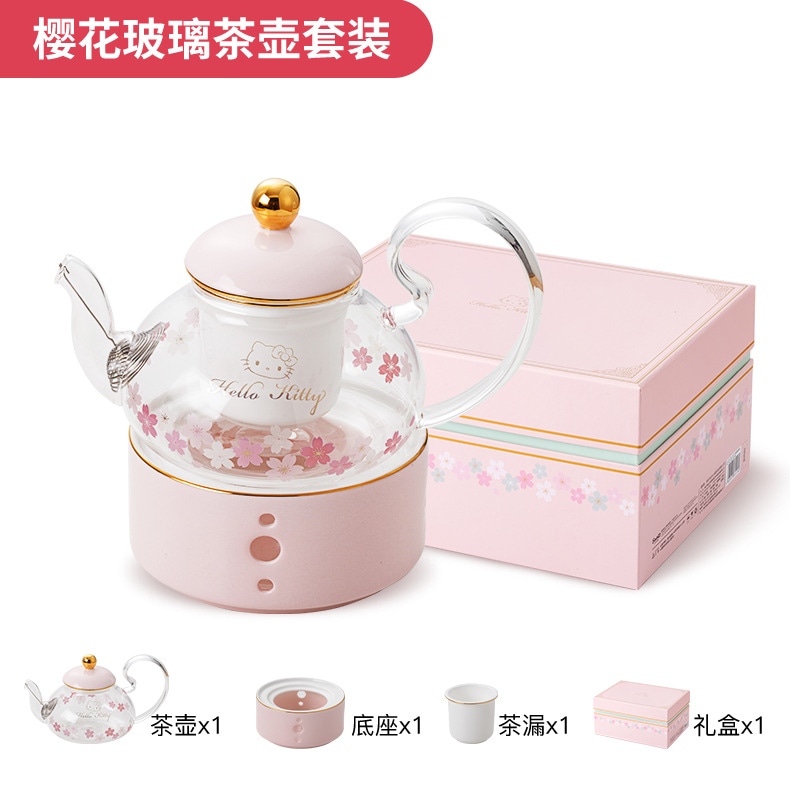 103 サンリオ サクラ ガラス フラワー ティーポット ホーム ヘルシー ティーポット ガールフレンド用