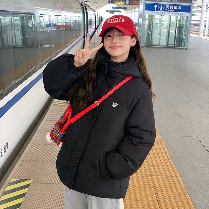 愛ダウン綿服女2024新冬ファッション洋風綿服韓系学院風綿服綿服パン服