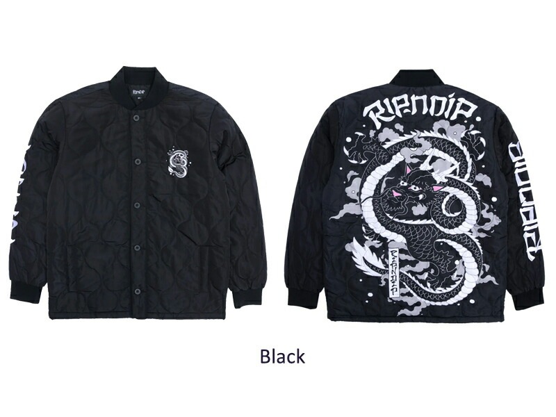 リップンディップ Mystic Jerm Quilted Bomber JacketBlackキルティング ボンバー ジャケット アウター 男性用 メンズ