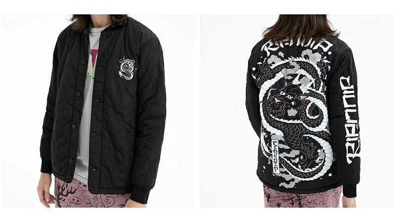 リップンディップ Mystic Jerm Quilted Bomber JacketBlackキルティング ボンバー ジャケット アウター 男性用 メンズ