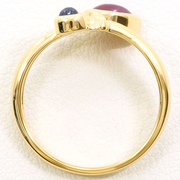 K18 18金 YG リング 10.5号 ルビー サファイア 中古 K18 18金 YG リング 10.5号 ルビー サファイア 中古