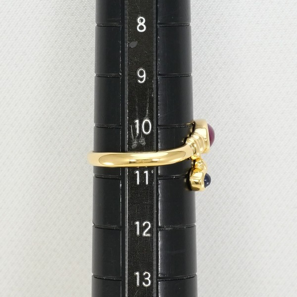 K18 18金 YG リング 10.5号 ルビー サファイア 中古 K18 18金 YG リング 10.5号 ルビー サファイア 中古