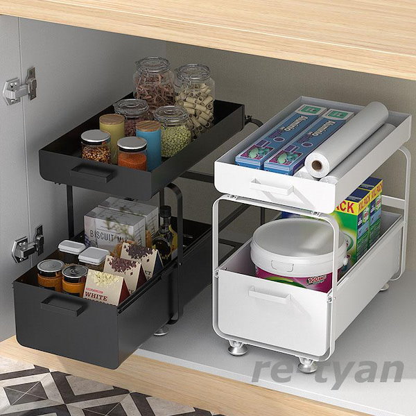 Qoo10] シンク下収納ラック キッチン収納棚 スラ