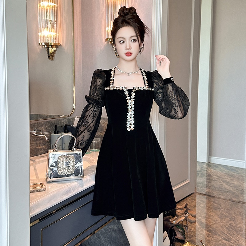 【JY.上品】 2025秋冬新品 誕生日 フリル ショート ドレス パーティー キャバ 大人 同窓会 披露宴 卒業式 結婚式 演奏会 ウェディング 二次会 メガ割