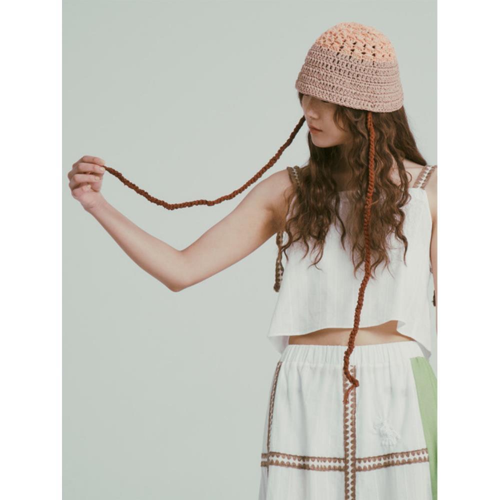 MISU A BARBE SHELL COTTON BONNET SALMON ニット帽