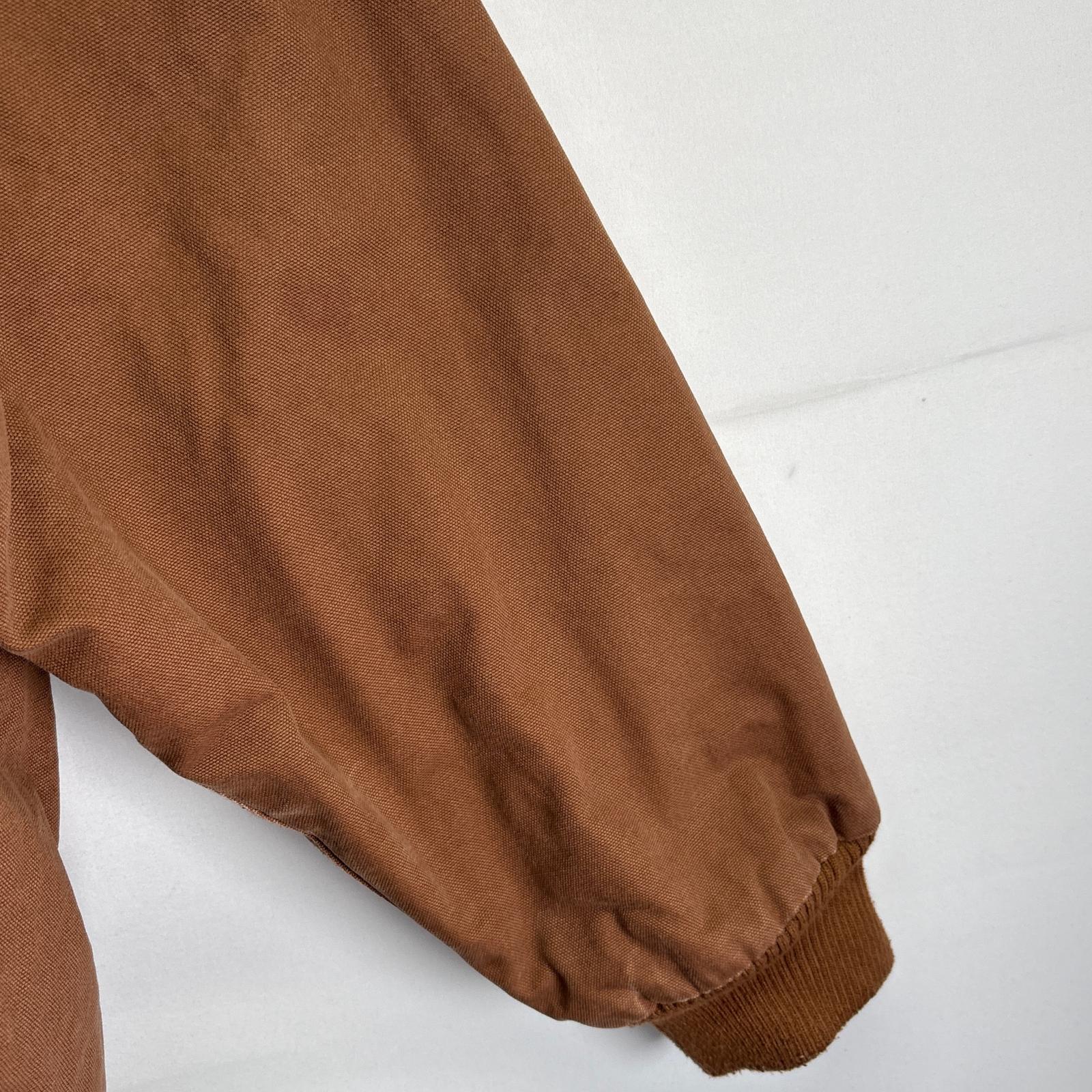 古着 TufNut by KEY ダック ワークジャケット パーカー フルジップ アクティブジャケットタイプ 中綿 ワンポイント 2XL ブラウン系 メンズ