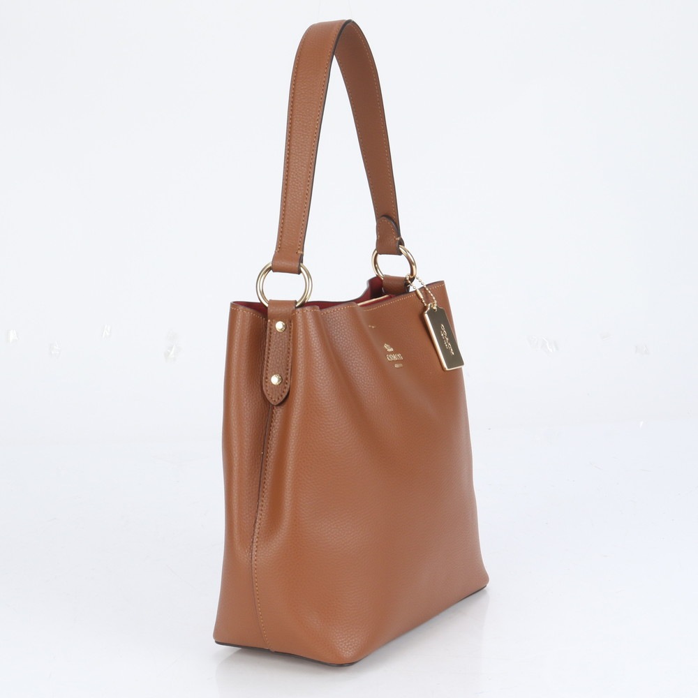 美品 ロゴ タウン バケット ゴールド 金具 91122 レザー ショルダーバッグ 肩掛け トート ハンド レディース RRE CJ5-5 中古
