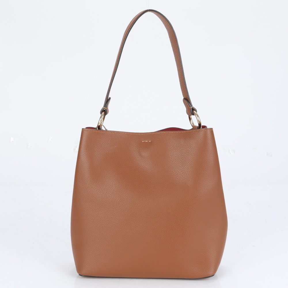 美品 ロゴ タウン バケット ゴールド 金具 91122 レザー ショルダーバッグ 肩掛け トート ハンド レディース RRE CJ5-5 中古