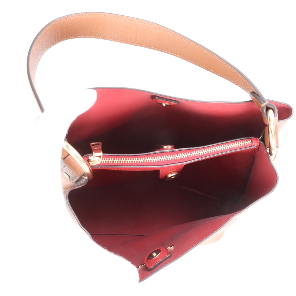 美品 ロゴ タウン バケット ゴールド 金具 91122 レザー ショルダーバッグ 肩掛け トート ハンド レディース RRE CJ5-5 中古