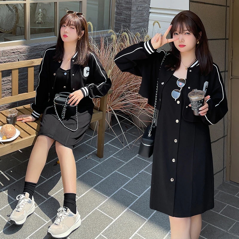キャミワンピース 新作2024春服二点セットアップレディーストップスアウターキャミソールワンピース韓国ファッション大きいサイズジャケットサロペットスカート