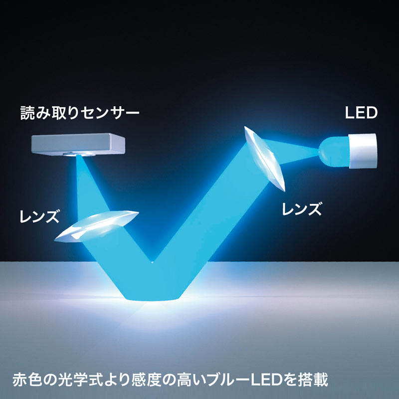 （まとめ買い）静音有線ブルーLEDマウス 5ボタン 左手用 MA-BL165BK [x3]