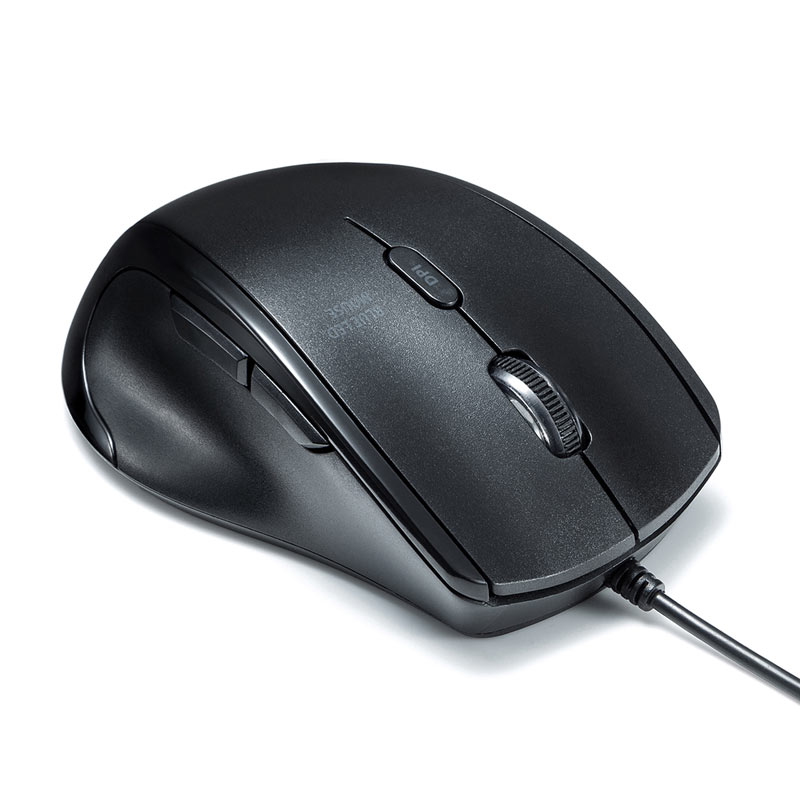 （まとめ買い）静音有線ブルーLEDマウス 5ボタン 左手用 MA-BL165BK [x3]