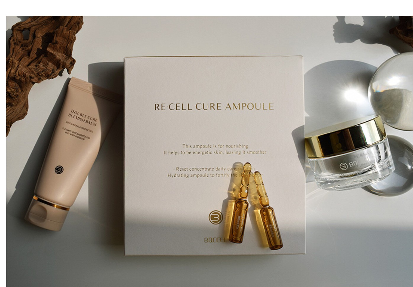 【セット】ピーリング10回分（20g）＋リセルキュアアンプル＋ダブルキュアBBバーム トラブル肌ケア用