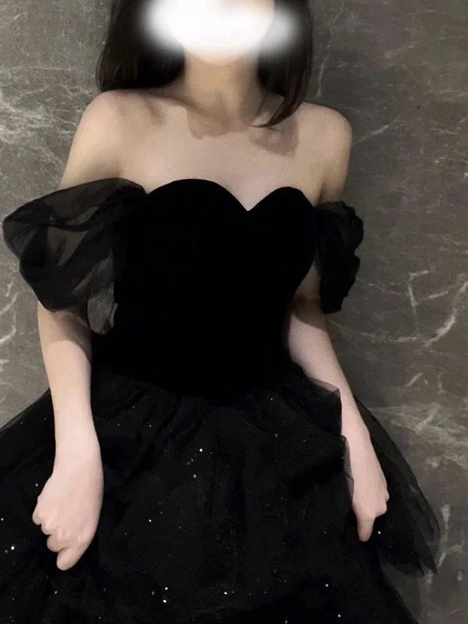 即纳急速出荷!!!ロングドレス 演奏会用 パーティードレス黒のタキシードスカート 25新型 ぜいたくを軽んじる ワンショルダー 成人式 卒業公演 ドレス