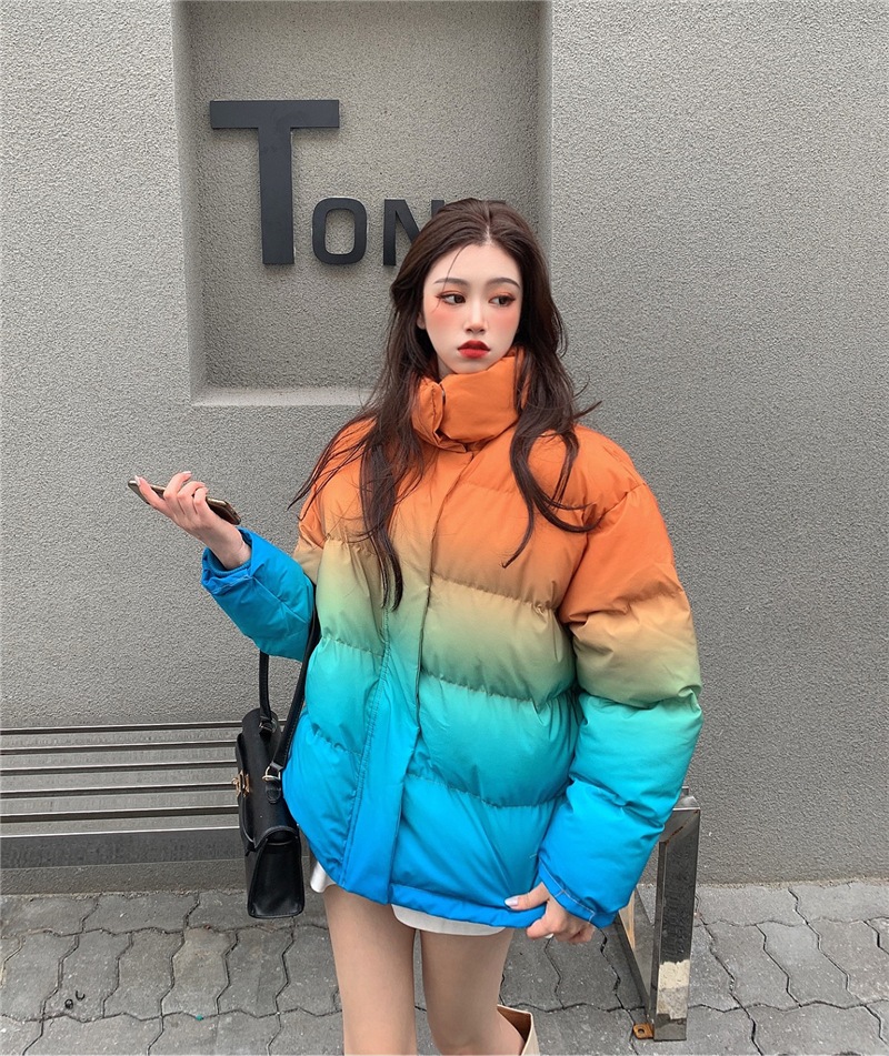 日本未発売グラデーションダウンジャケット コットンコート 韓国 ルーズ 2カラー a1461 日本未発売グラデーションダウンジャケット コットンコート 韓国 ルーズ 2カラー a1461