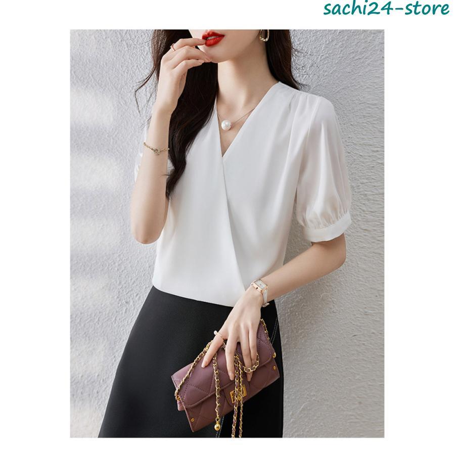 ブラウス 半袖 レディース シャツ トップス 切替 おしゃれ カットソー 重ね着 流行り 夏 Tシャツ 柔らかい チュニック