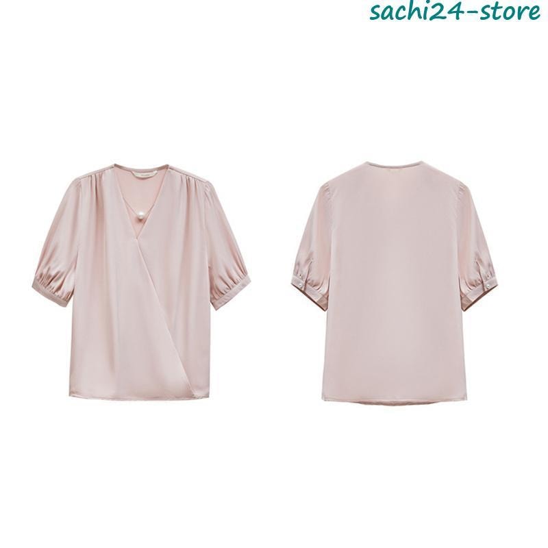 ブラウス 半袖 レディース シャツ トップス 切替 おしゃれ カットソー 重ね着 流行り 夏 Tシャツ 柔らかい チュニック