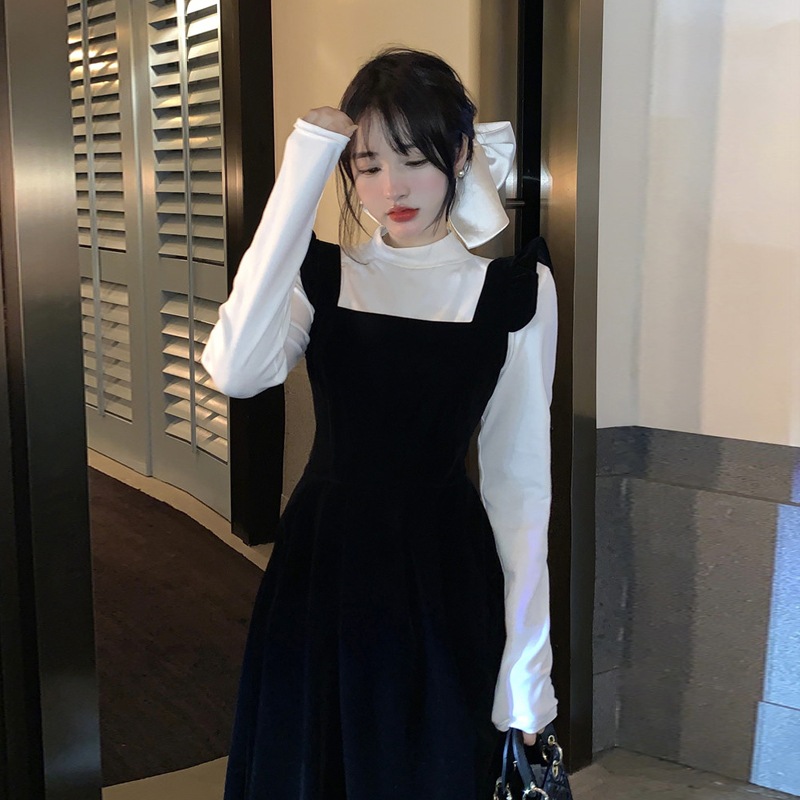 セット売り フレアワンピース ブラック ワンピース トップス ミモレ ミモレ丈 スリム 細身 セット売り フレアワンピース ブラック ワンピース トップス ミモレ ミモレ丈 スリム 細身