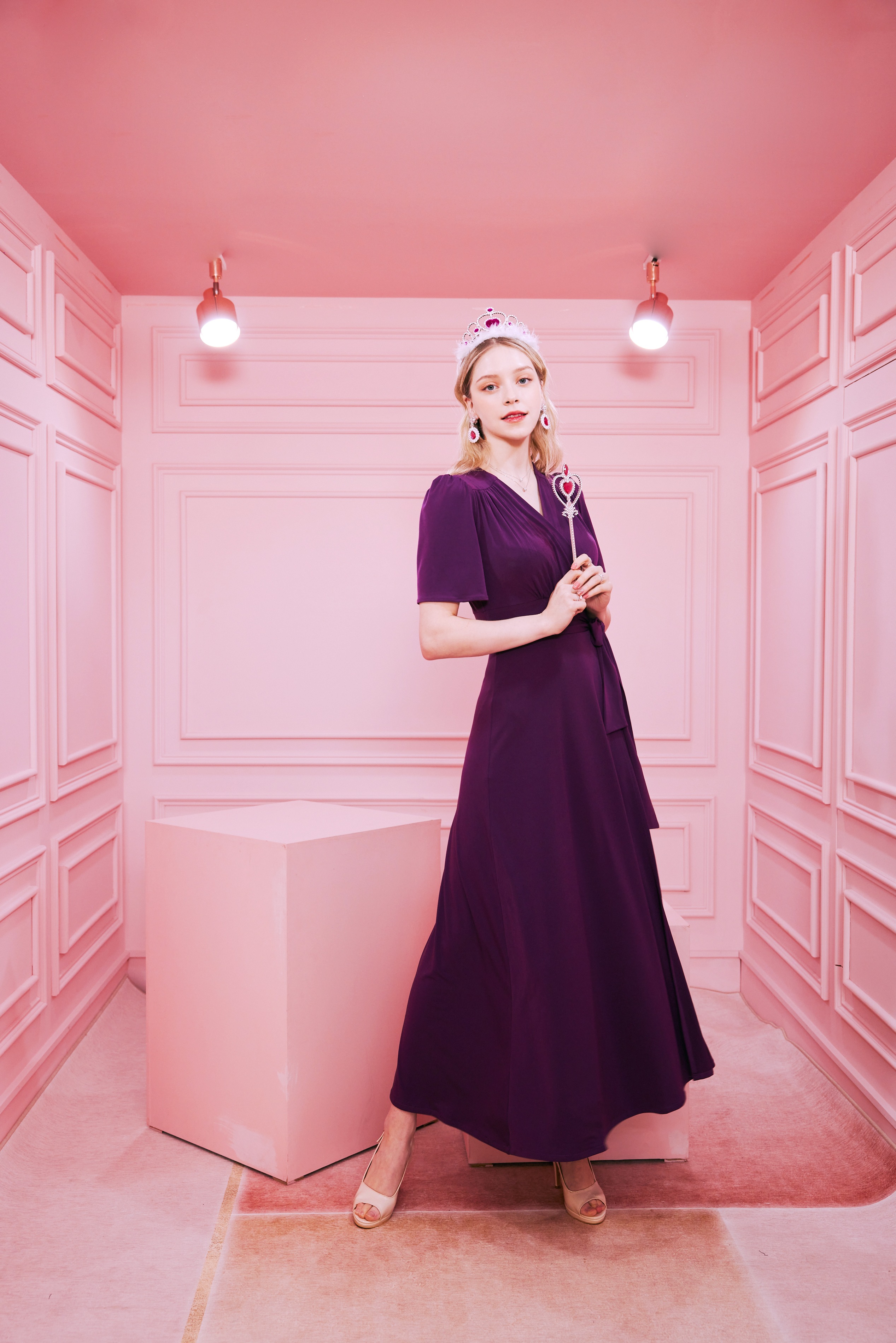 純粋紫マキシラップワンピース