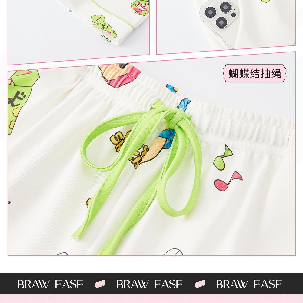 BEクレヨンしんちゃん2025新型純綿パジャマ女性用夏半袖半ズボン胸パッド付きホームウェア夏 BEクレヨンしんちゃん2025新型純綿パジャマ女性用夏半袖半ズボン胸パッド付きホームウェア夏