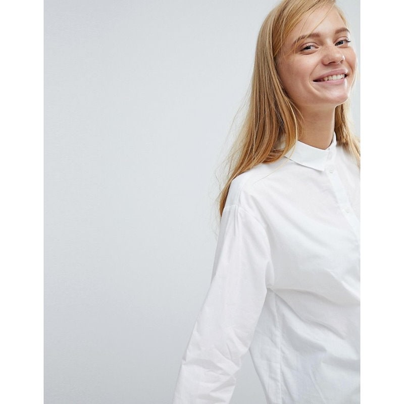 モンキー レディース トップス ブラウス・シャツ【Monki Split Side Shirt】White モンキー レディース トップス ブラウス・シャツ【Monki Split Side Shirt】White