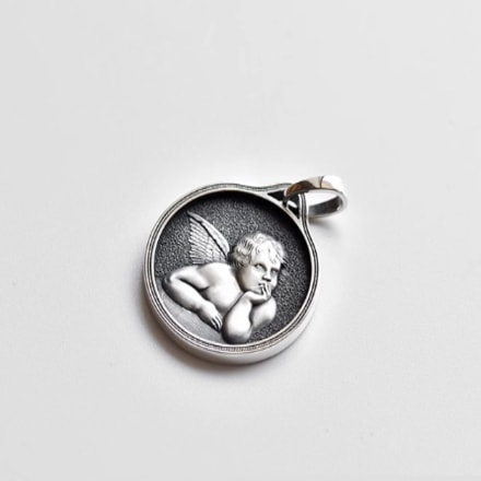 Angel of Light スターリングシルバーペンダントイタリア製非輸入品メンズ S925 エンジェルジュエリーJesusu ジュエリー