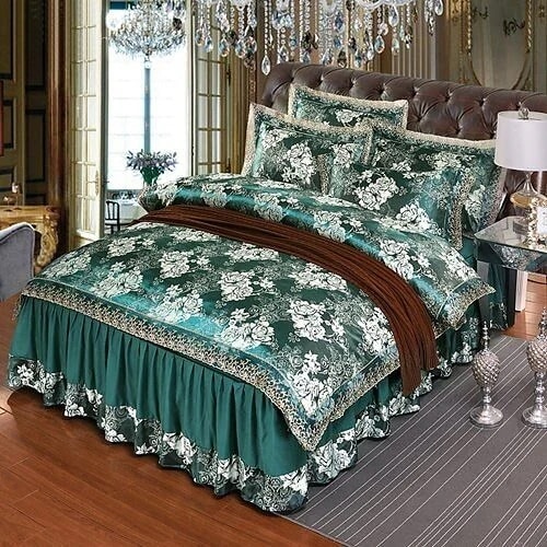 布団カバー ベッド用品 4点セット 掛け布団カバー 枕カバー ベッドスカート クイーンサイズ ぜいたくなスタイル 布団カバー グ 布団カバー シルクみたい ツルツル艶と 布団カバー ベッド用品 4点セット 掛け布団カバー 枕カバー ベッドスカート クイーンサイズ ぜいたくなスタイル 布団カバー グ 布団カバー シルクみたい ツルツル艶と