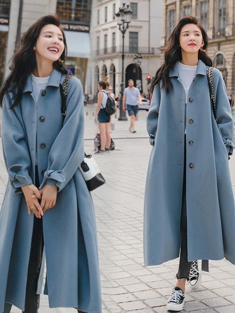美品⁂セオリー⁂ロングチェスターコート　ロングダウンコート　ネイビー　S〜M セール】 【撥水・洗える】美シルエットスタンドロング ダウン