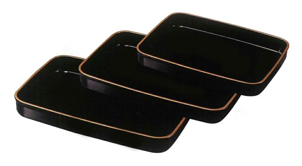 紀州塗 木質 尺６寸 金縁付 うるし塗 広蓋盆（広蓋 結納盆）（日本製 国産 伝統工芸 結納盆 式典