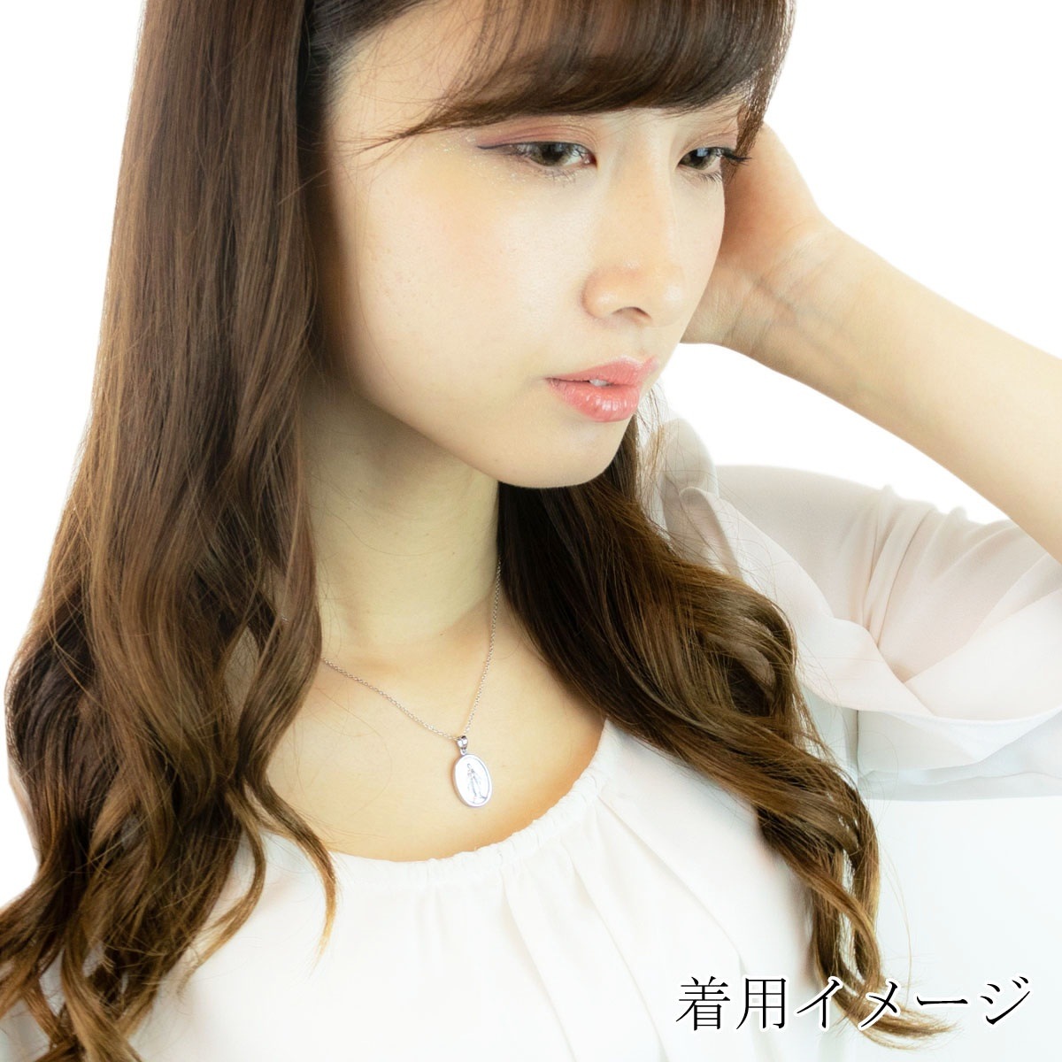 ネックレス レディース メンズ ユニセックス コインモチーフ サージカルステンレス 聖母マリア 不思議のメダイ 教会 お守り 祈り 大きめなトップ おしゃれ キレイ シンプル 可憐 清楚 カジュアル