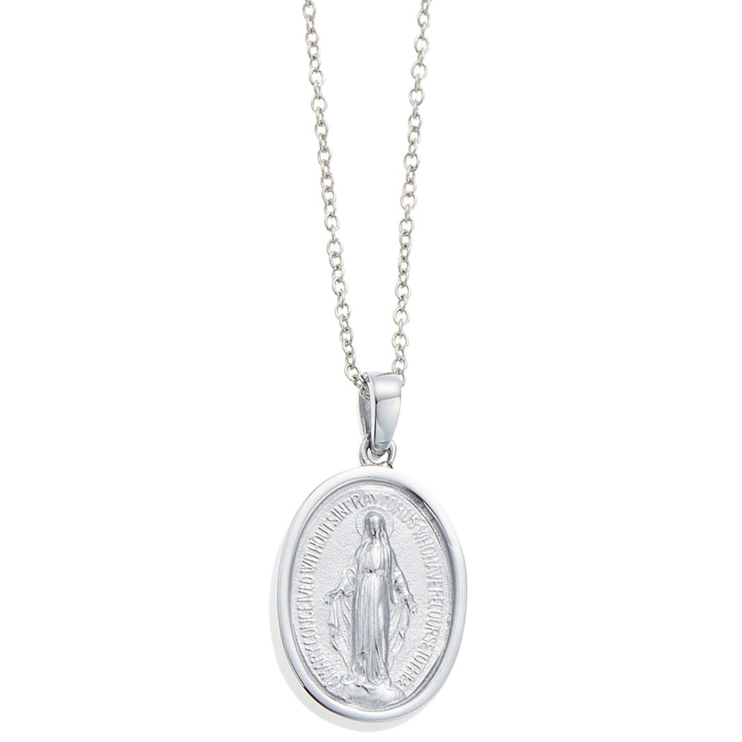 ネックレス レディース メンズ ユニセックス コインモチーフ サージカルステンレス 聖母マリア 不思議のメダイ 教会 お守り 祈り 大きめなトップ おしゃれ キレイ シンプル 可憐 清楚 カジュアル