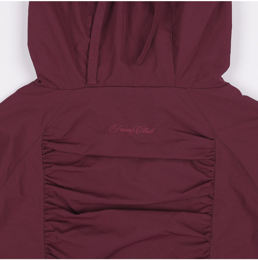 [RIBBON SHIRRING WINDBREAKER] リボンシャーリングウィンドブレーカー / BURGUNDY_CHARCOAL _IVORY