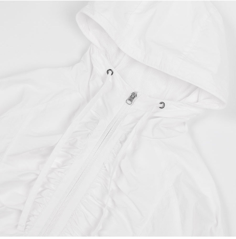 [RIBBON SHIRRING WINDBREAKER] リボンシャーリングウィンドブレーカー / BURGUNDY_CHARCOAL _IVORY
