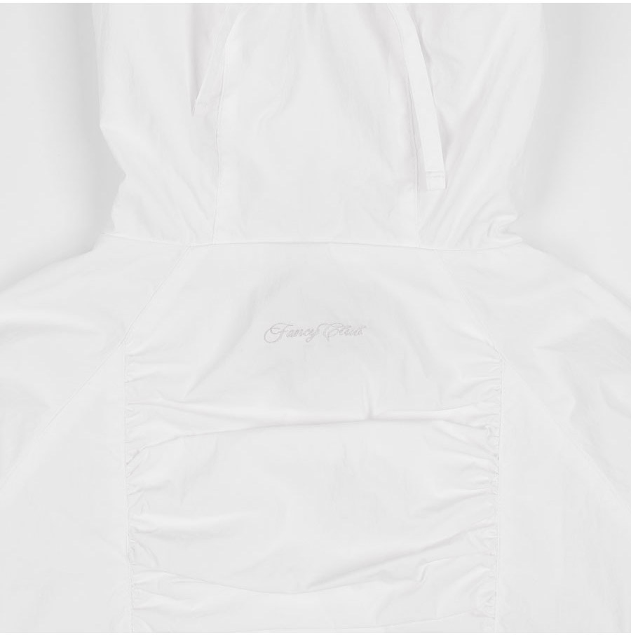 [RIBBON SHIRRING WINDBREAKER] リボンシャーリングウィンドブレーカー / BURGUNDY_CHARCOAL _IVORY