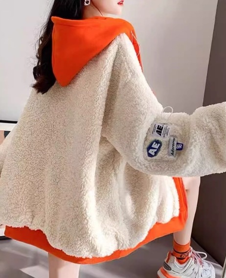 重ね着風 フェイクツーピース レディース ジャケット アウター 上着 ミドル丈 長袖 ストリート ヒップホップ もこもこ ふわふわ ファスナー ポケット フード フリース ベルベット かわいい 重ね着風 フェイクツーピース レディース ジャケット アウター 上着 ミドル丈 長袖 ストリート ヒップホップ もこもこ ふわふわ ファスナー ポケット フード フリース ベルベット かわいい