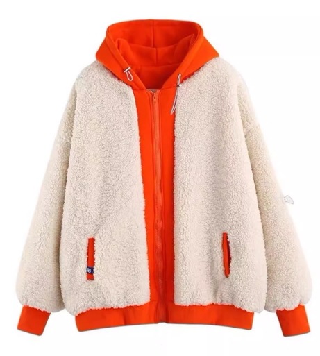 重ね着風 フェイクツーピース レディース ジャケット アウター 上着 ミドル丈 長袖 ストリート ヒップホップ もこもこ ふわふわ ファスナー ポケット フード フリース ベルベット かわいい 重ね着風 フェイクツーピース レディース ジャケット アウター 上着 ミドル丈 長袖 ストリート ヒップホップ もこもこ ふわふわ ファスナー ポケット フード フリース ベルベット かわいい