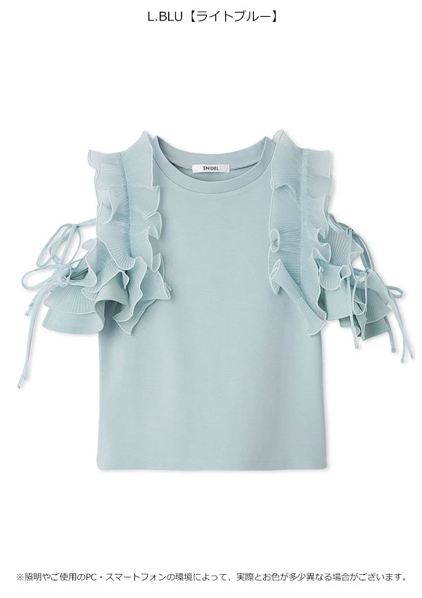 【即納】 スナイデル SNIDEL トップス 25秋冬 プリーツフリルカットプルオーバー 半袖 ミドル丈 swct254128 【即納】 スナイデル SNIDEL トップス 25秋冬 プリーツフリルカットプルオーバー 半袖 ミドル丈 swct254128