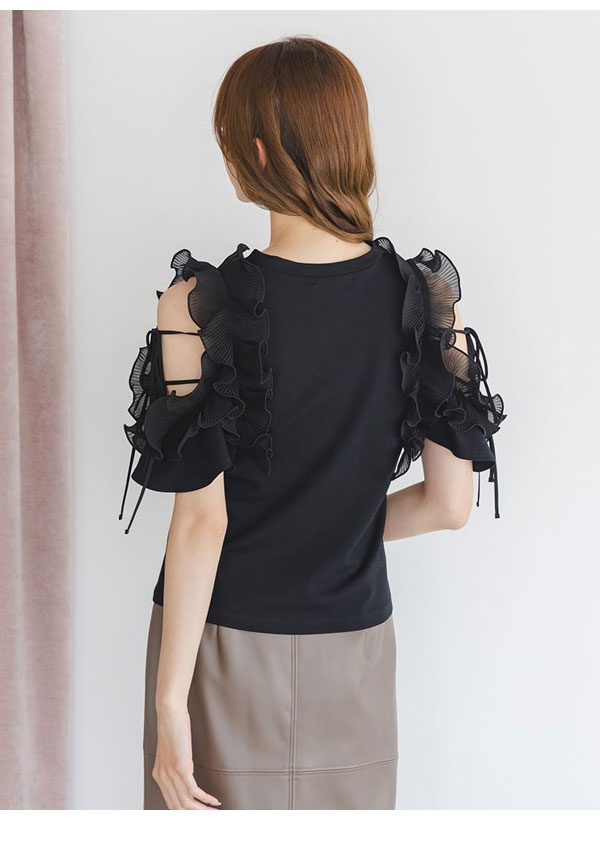 【即納】 スナイデル SNIDEL トップス 25秋冬 プリーツフリルカットプルオーバー 半袖 ミドル丈 swct254128 【即納】 スナイデル SNIDEL トップス 25秋冬 プリーツフリルカットプルオーバー 半袖 ミドル丈 swct254128