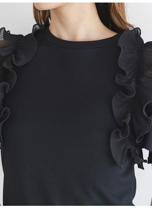 【即納】 スナイデル SNIDEL トップス 25秋冬 プリーツフリルカットプルオーバー 半袖 ミドル丈 swct254128 【即納】 スナイデル SNIDEL トップス 25秋冬 プリーツフリルカットプルオーバー 半袖 ミドル丈 swct254128