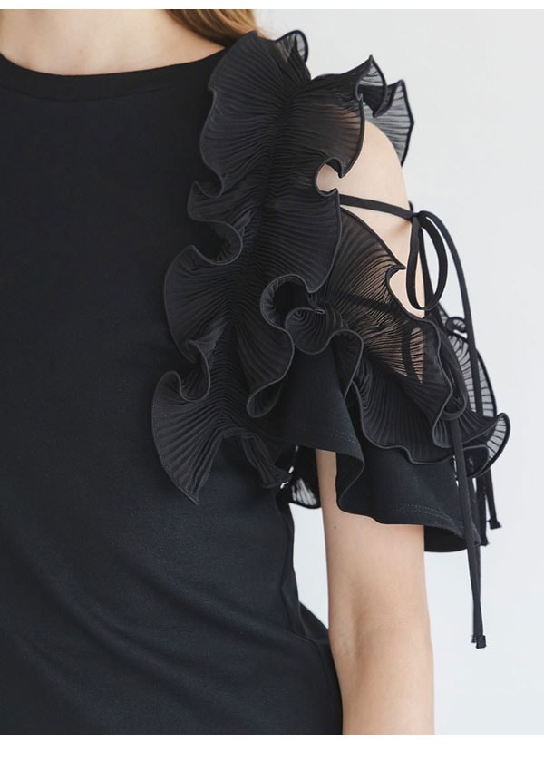 【即納】 スナイデル SNIDEL トップス 25秋冬 プリーツフリルカットプルオーバー 半袖 ミドル丈 swct254128 【即納】 スナイデル SNIDEL トップス 25秋冬 プリーツフリルカットプルオーバー 半袖 ミドル丈 swct254128