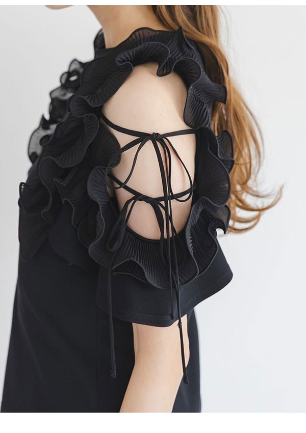 【即納】 スナイデル SNIDEL トップス 25秋冬 プリーツフリルカットプルオーバー 半袖 ミドル丈 swct254128 【即納】 スナイデル SNIDEL トップス 25秋冬 プリーツフリルカットプルオーバー 半袖 ミドル丈 swct254128