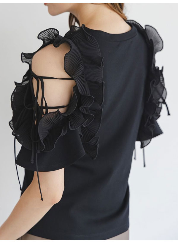 【即納】 スナイデル SNIDEL トップス 25秋冬 プリーツフリルカットプルオーバー 半袖 ミドル丈 swct254128 【即納】 スナイデル SNIDEL トップス 25秋冬 プリーツフリルカットプルオーバー 半袖 ミドル丈 swct254128