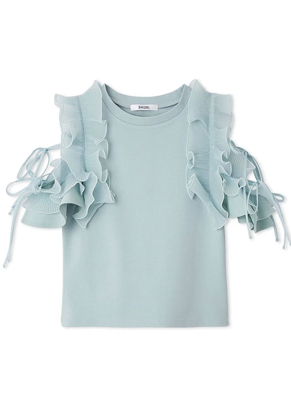 【即納】 スナイデル SNIDEL トップス 25秋冬 プリーツフリルカットプルオーバー 半袖 ミドル丈 swct254128 【即納】 スナイデル SNIDEL トップス 25秋冬 プリーツフリルカットプルオーバー 半袖 ミドル丈 swct254128