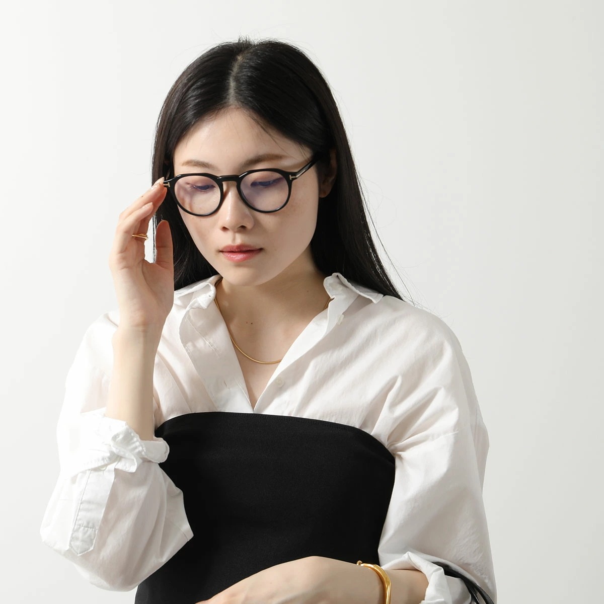 TOM FORD トムフォード メガネ TF5833-B FT5833-B メンズ ボストン型 眼鏡 めがね 伊達メガネ ロゴ Tロゴ アイウェア ブルーライトカットレンズ 001