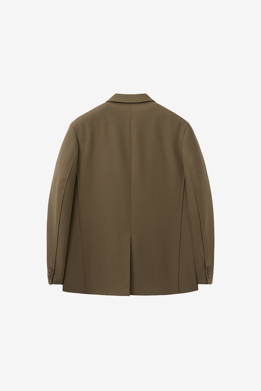 【INSILENCE】 CURVED LINE WOOL BLAZER : MOCHA