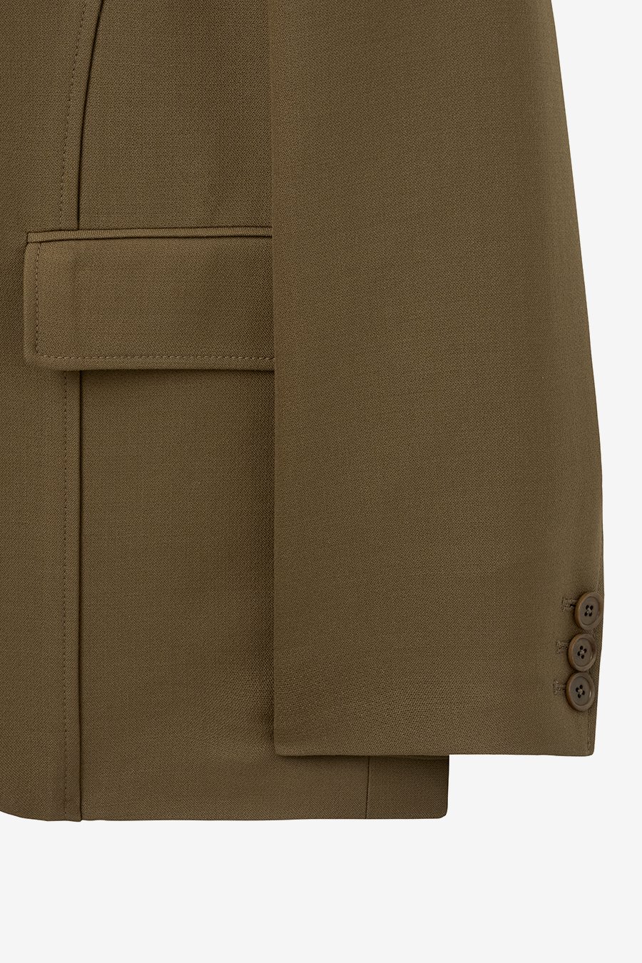 【INSILENCE】 CURVED LINE WOOL BLAZER : MOCHA