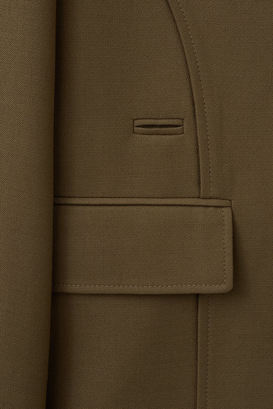 【INSILENCE】 CURVED LINE WOOL BLAZER : MOCHA