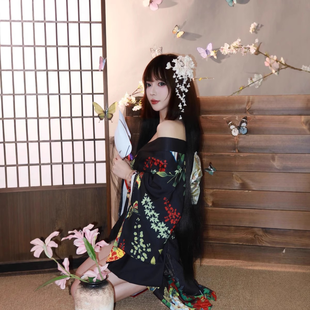 新作 乙女振袖改良着物 正装セット 花火大会 × 写真撮影用 和服浴衣